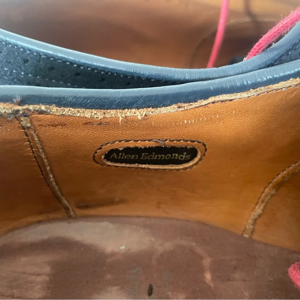 Allen Edmonds Made in‎ USA Strand Suede Cap Toe Oxford in Navy Size 13 E $450